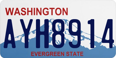 WA license plate AYH8914