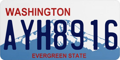 WA license plate AYH8916