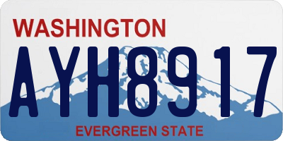 WA license plate AYH8917
