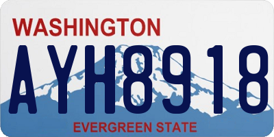 WA license plate AYH8918