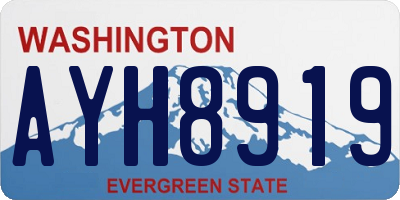 WA license plate AYH8919