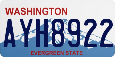 WA license plate AYH8922