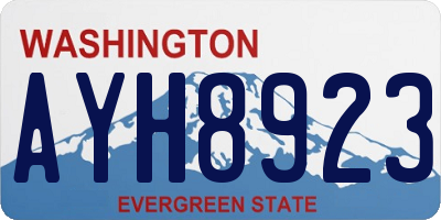 WA license plate AYH8923