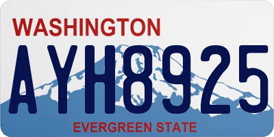 WA license plate AYH8925