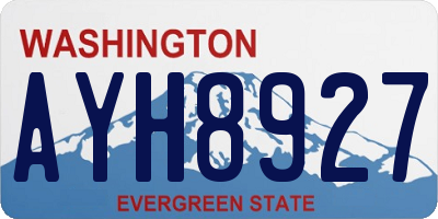 WA license plate AYH8927