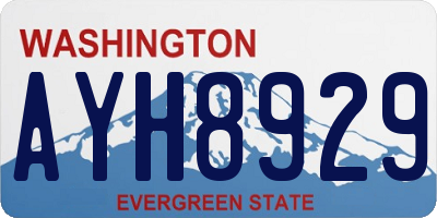 WA license plate AYH8929