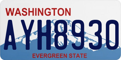 WA license plate AYH8930