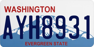 WA license plate AYH8931
