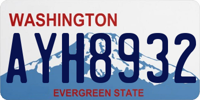 WA license plate AYH8932