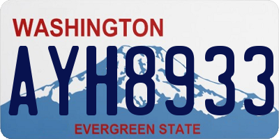 WA license plate AYH8933