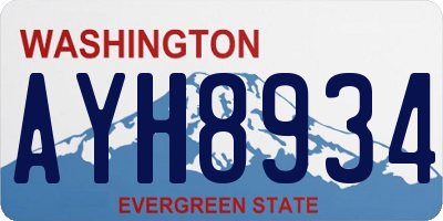 WA license plate AYH8934