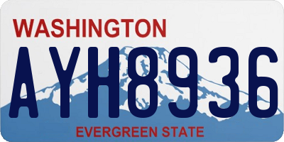 WA license plate AYH8936