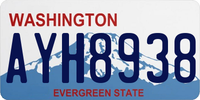 WA license plate AYH8938