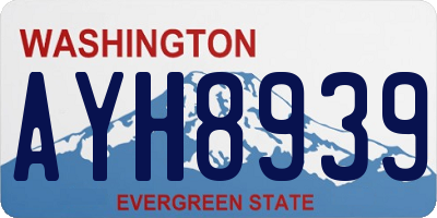 WA license plate AYH8939