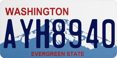 WA license plate AYH8940