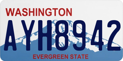 WA license plate AYH8942