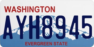 WA license plate AYH8945