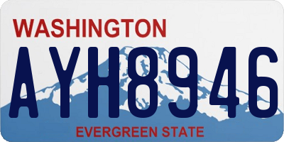 WA license plate AYH8946