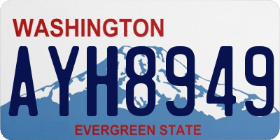 WA license plate AYH8949