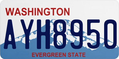 WA license plate AYH8950