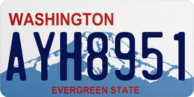 WA license plate AYH8951