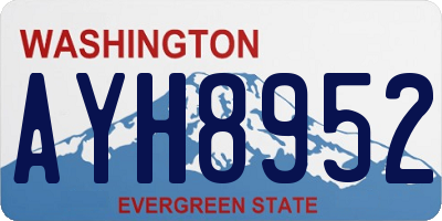 WA license plate AYH8952