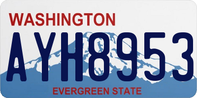 WA license plate AYH8953