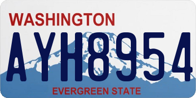 WA license plate AYH8954