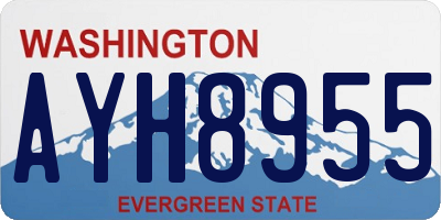 WA license plate AYH8955