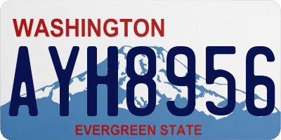 WA license plate AYH8956