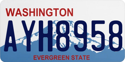 WA license plate AYH8958