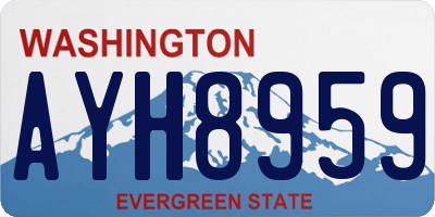 WA license plate AYH8959