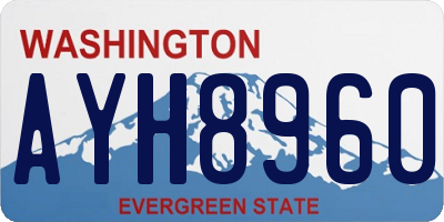 WA license plate AYH8960