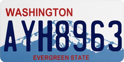 WA license plate AYH8963