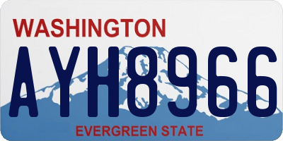 WA license plate AYH8966