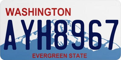 WA license plate AYH8967