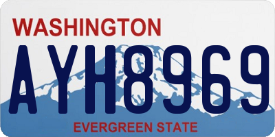 WA license plate AYH8969