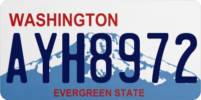 WA license plate AYH8972