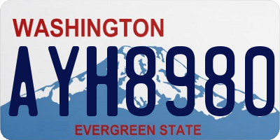 WA license plate AYH8980