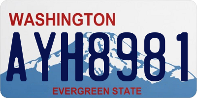 WA license plate AYH8981