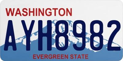 WA license plate AYH8982
