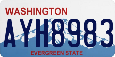 WA license plate AYH8983