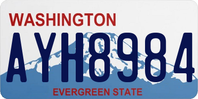 WA license plate AYH8984