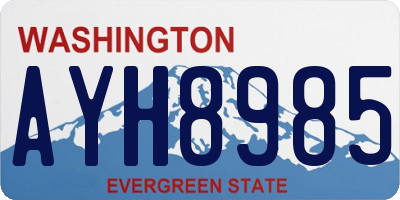 WA license plate AYH8985
