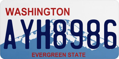 WA license plate AYH8986