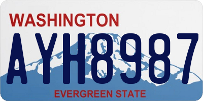 WA license plate AYH8987