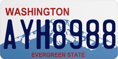 WA license plate AYH8988