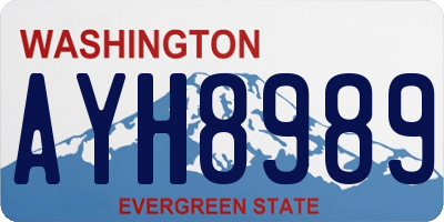 WA license plate AYH8989