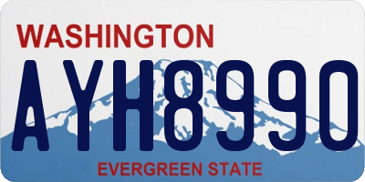 WA license plate AYH8990
