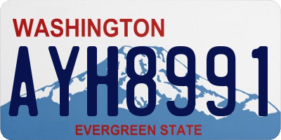 WA license plate AYH8991